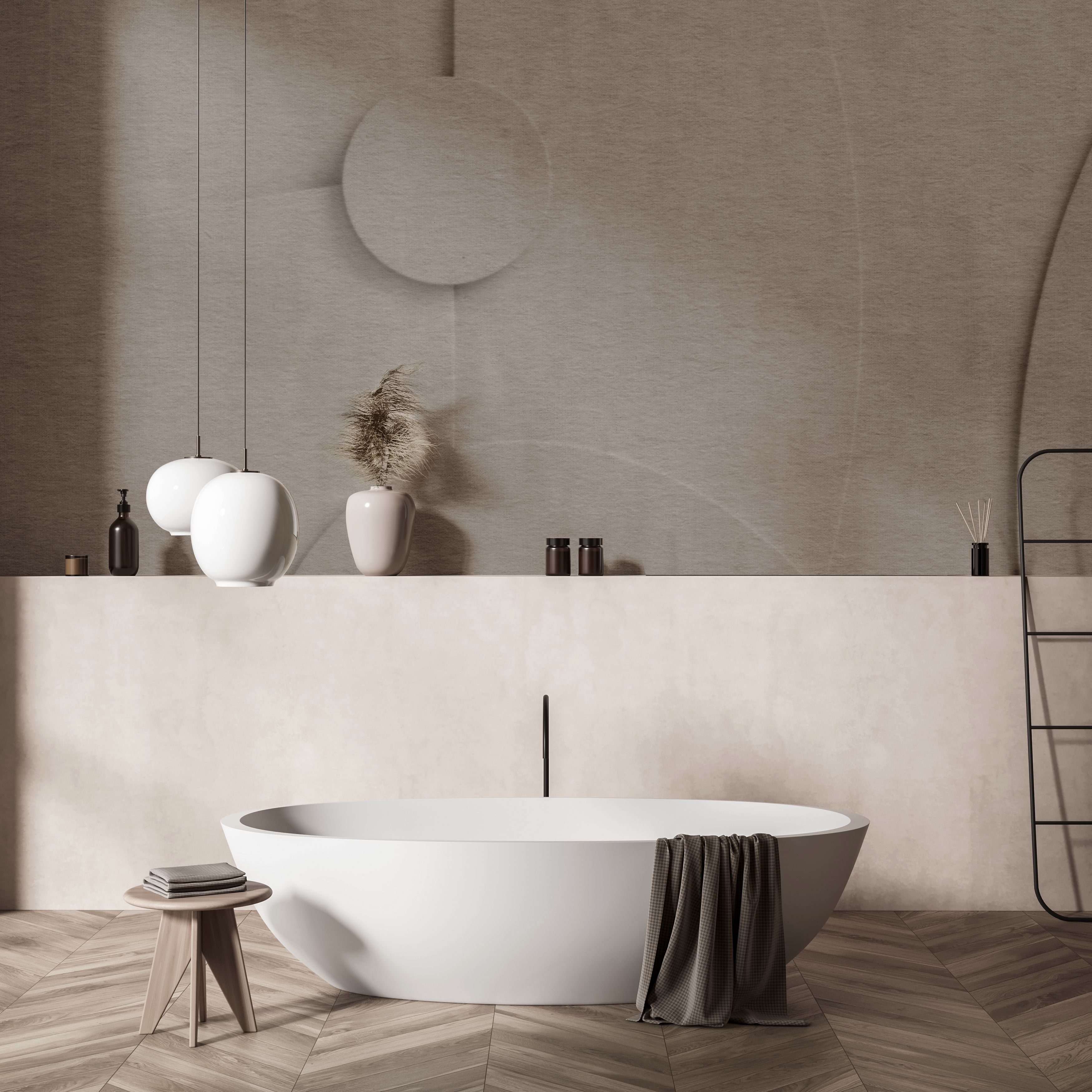 Modern deco impression bathroom rendering