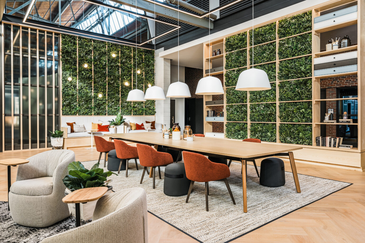 Aspecta Contours herringbone LVT in office space