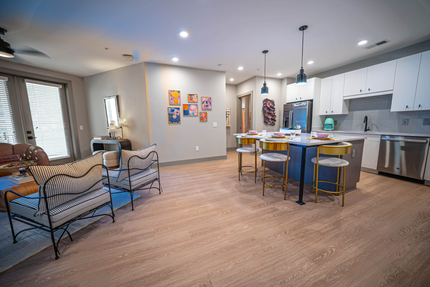 Wood look LVT in apartment unit living space