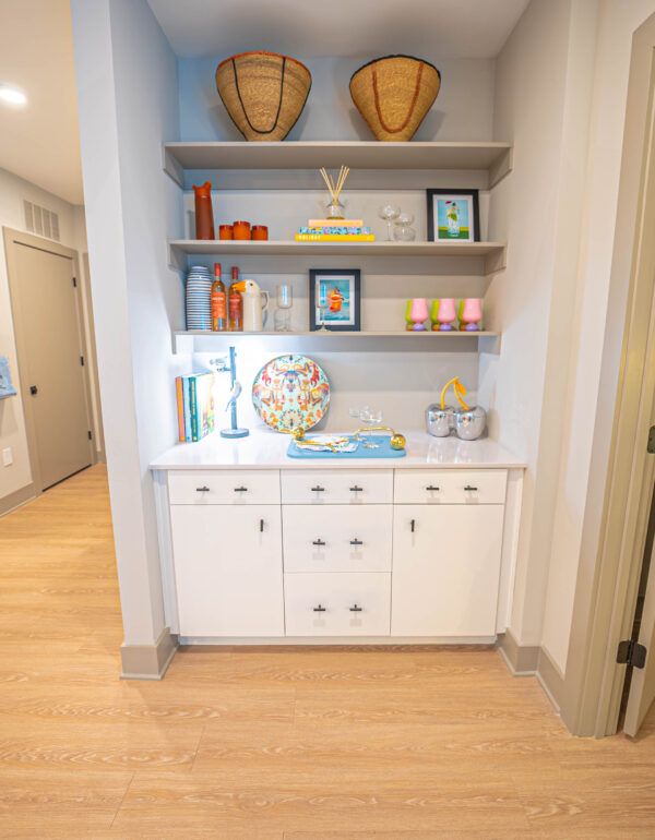 Wood look LVT in apartment unit living room